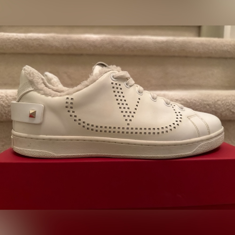 Valentino Garavani Backnet Sneakers with Shearling Trim